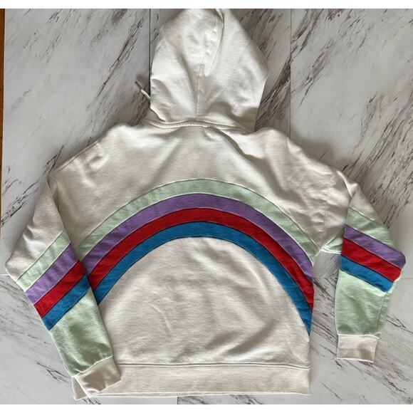 Disney Pixar Buzz Lightyear Hoodie - Small Cream, Embroidered Colorful Stripe - Picture 4 of 13